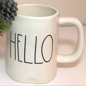 Rae Dunn “HELLO” Coffee Tea Mug Cream Ivory White